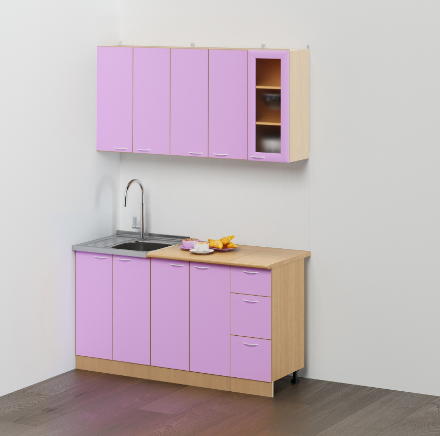 Кухонный гарнитур для маленькой кухни 2024 фото Кухня "Эконом" № 2 по цене 20289 ₽ купить в Томске