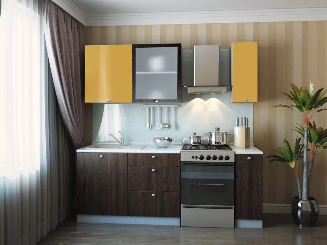 Кухонный гарнитур для маленькой кухни фото Кухонный гарнитур № 41 (1500) купить в Екатеринбурге по цене 14467 ₽ - магазин м