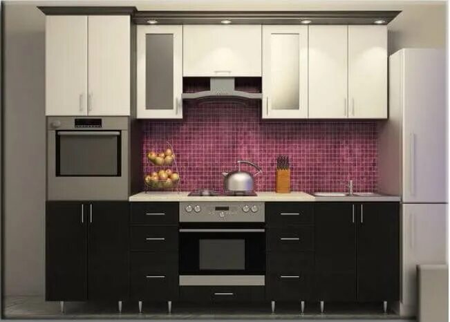 Кухонный гарнитур для прямой кухни фото Кухня Лаура - 6 МДФ - Интернет-магазин Гранд Мебель