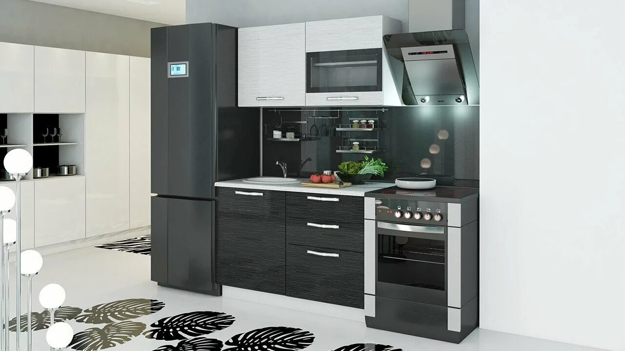 Кухонный гарнитур для встраиваемой техники фото Кухня встроенная 2 метра: найдено 89 картинок