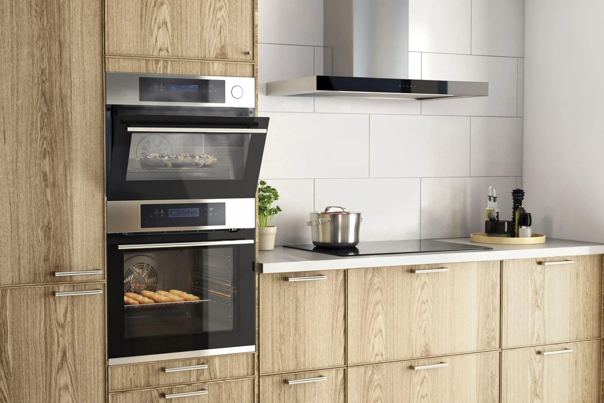 Кухонный гарнитур для встраиваемой техники фото Популярные ошибки организации техники на кухне и как их решить