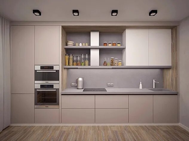 Кухонный гарнитур до потолка прямой фото Проект: Кухня в стиле лофт, автор Елена Шумкина на Vivbo.ru