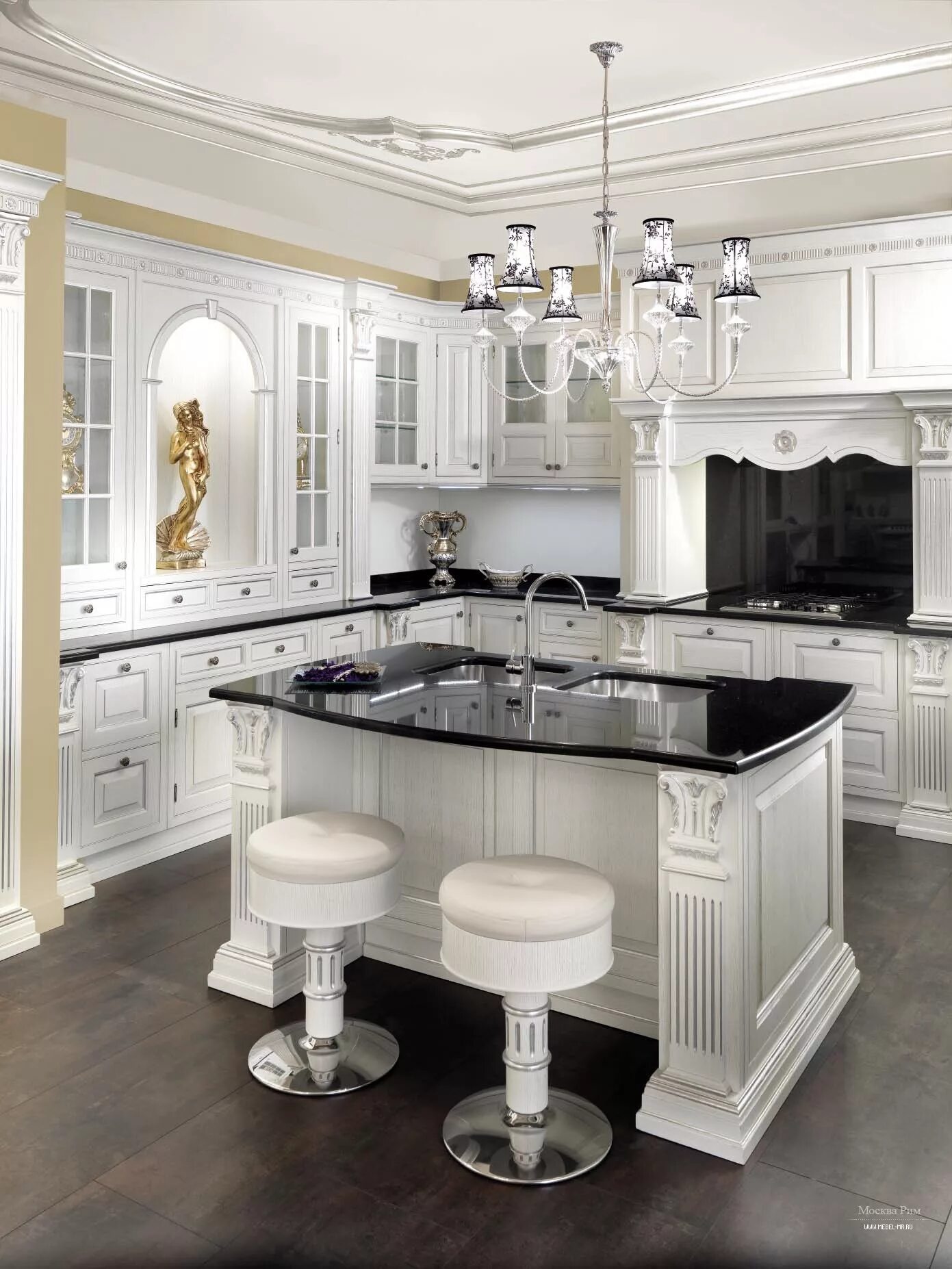 Кухонный гарнитур дорогие фото Роскошный белый: найдено 90 картинок