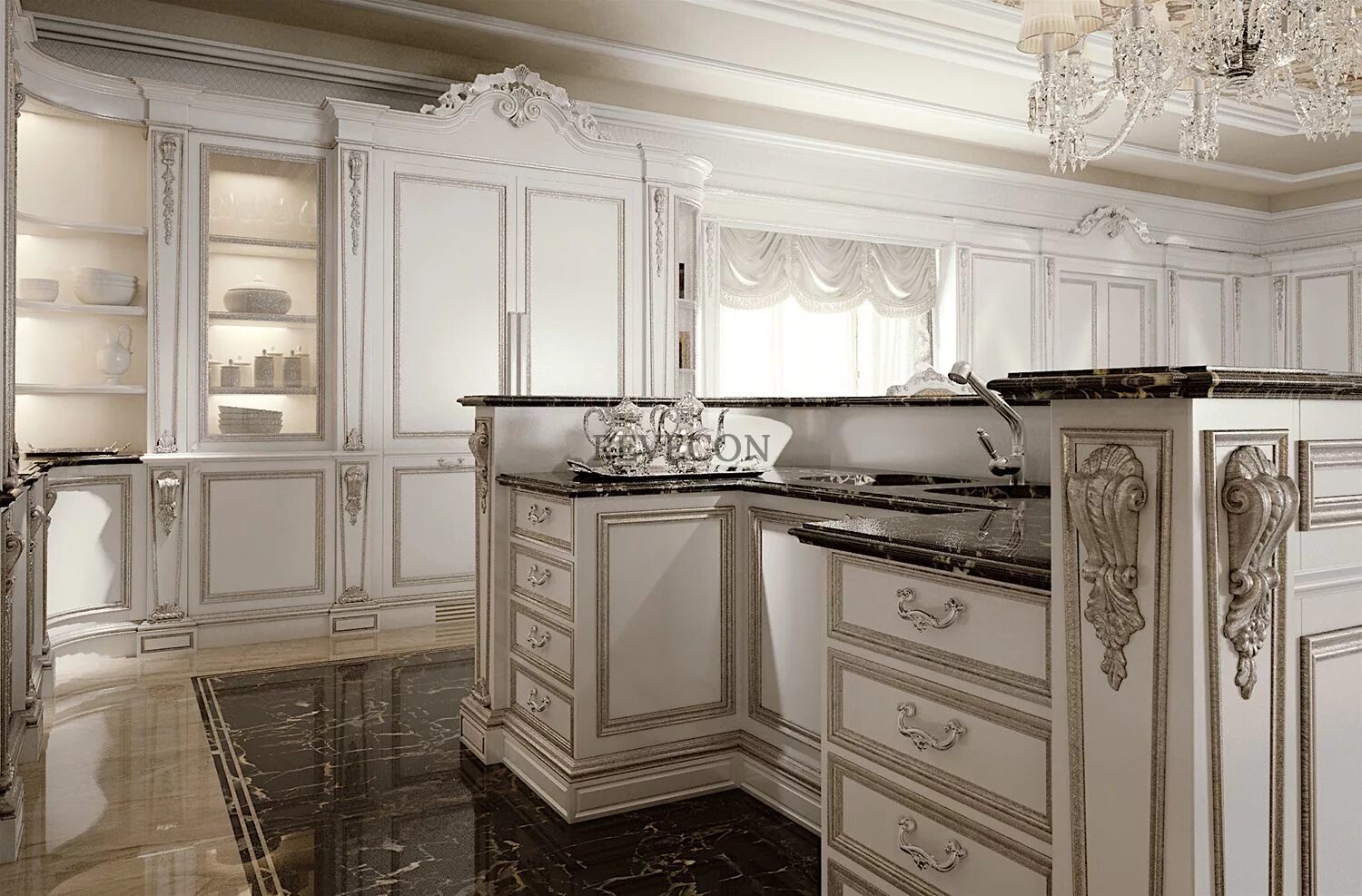 Кухонный гарнитур дорогие фото Элитная мебель на заказ в Москве - компания Revecon