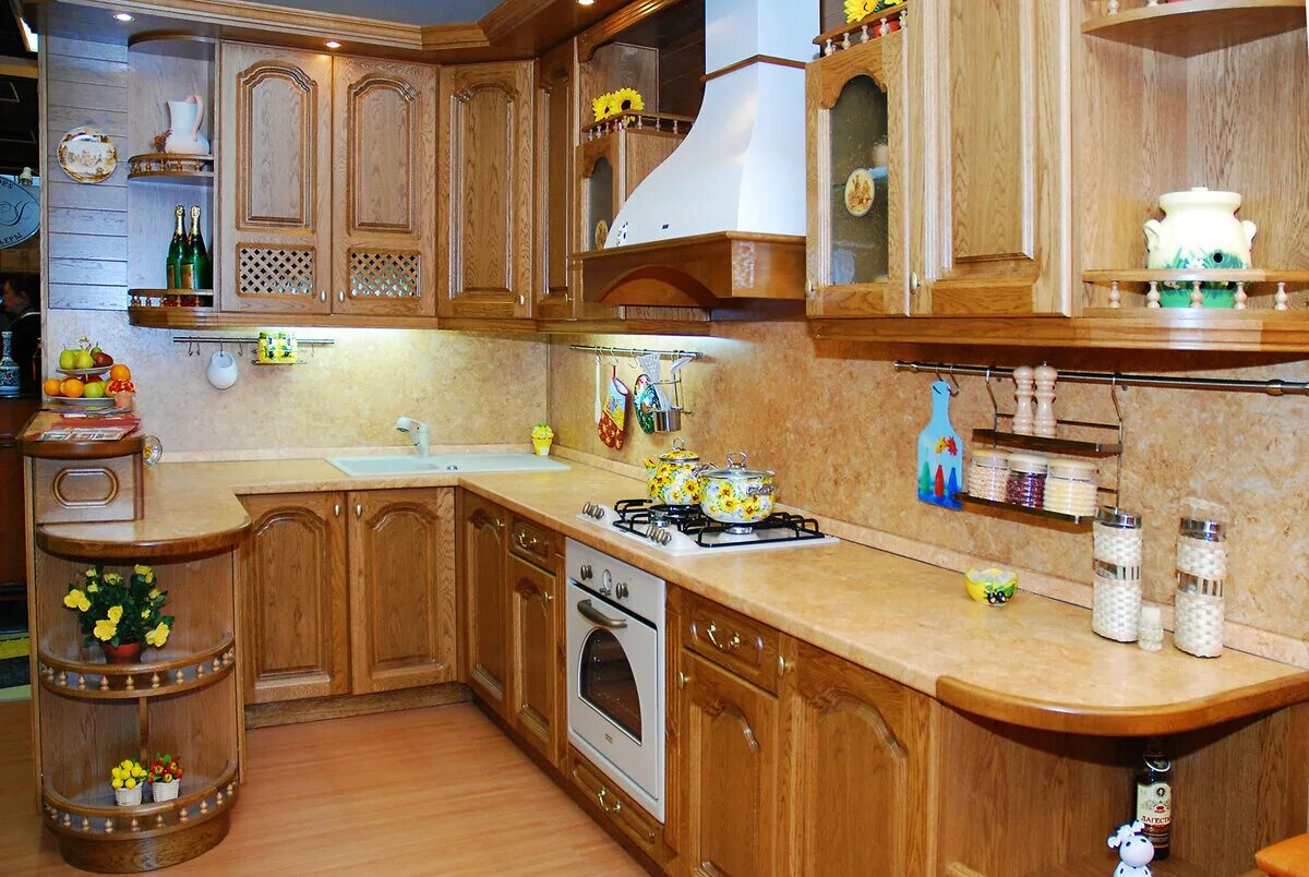 Кухонный гарнитур дуб фото Кухня из дуба: преимущества и недостатки Дизайн и мебель Дзен