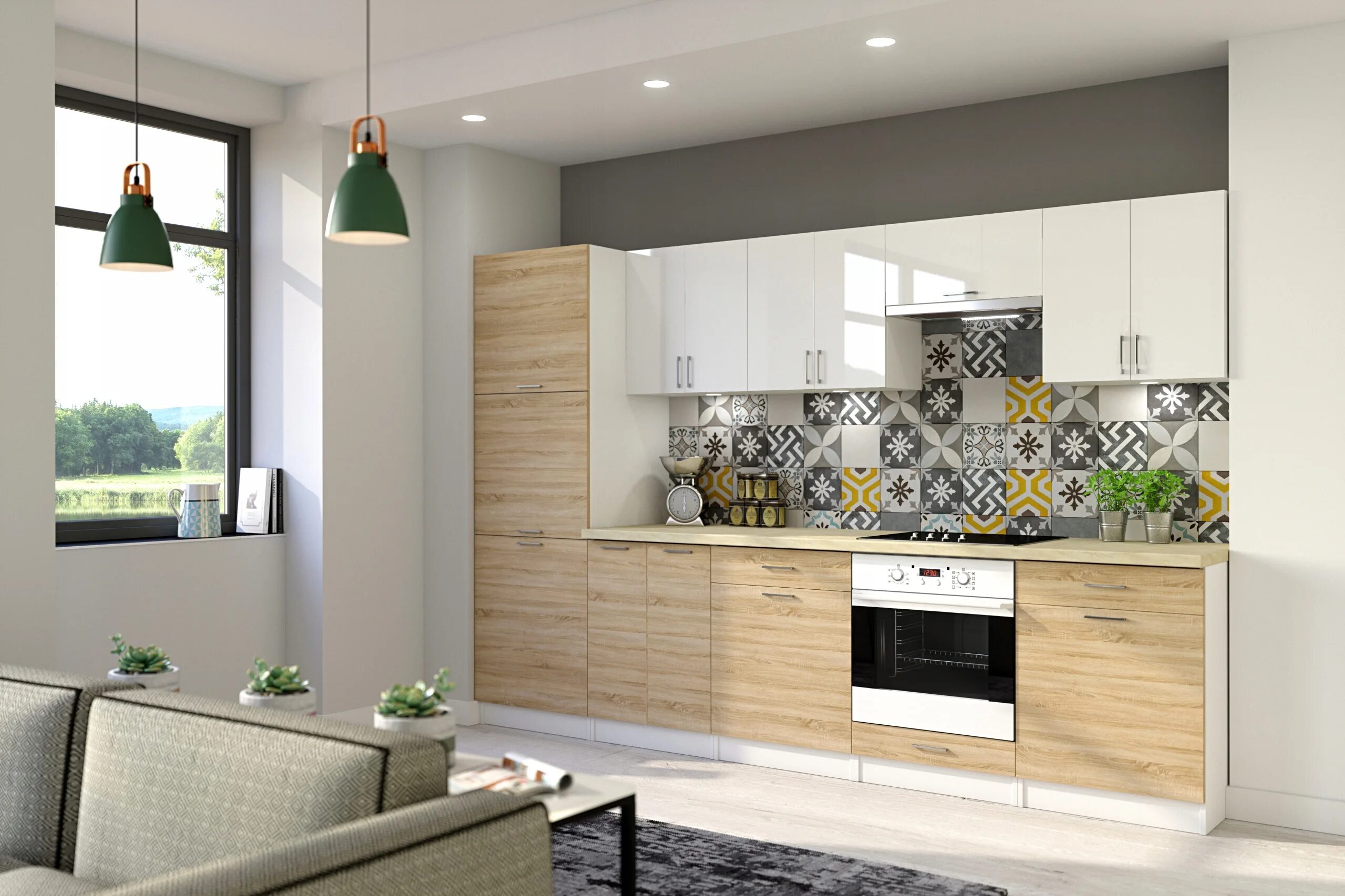 Кухонный гарнитур дуб фото Купить Кухонная мебель Max Белый Глянец/Дуб Сонома 3 м: отзывы, фото и характери