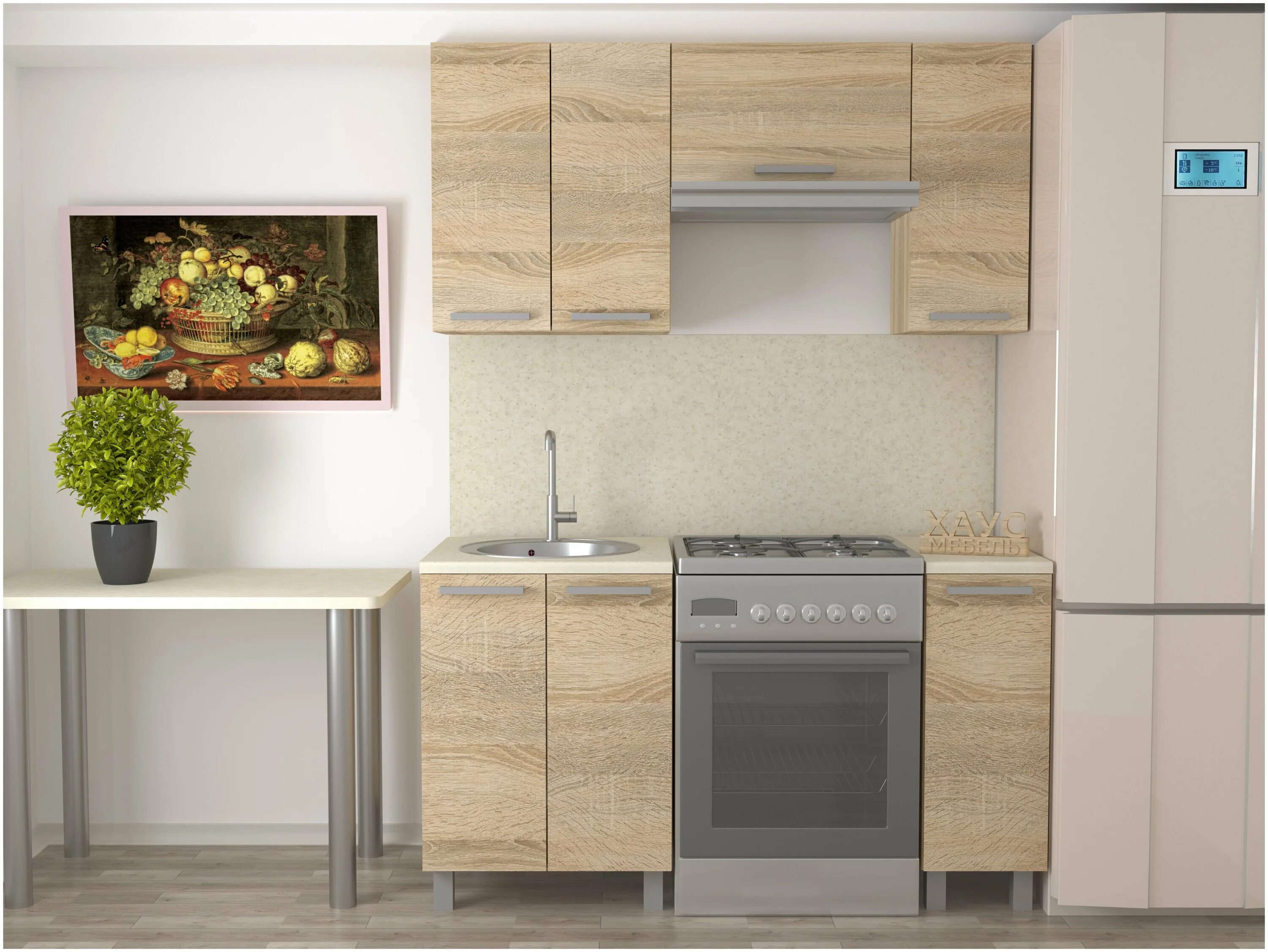 Кухонный гарнитур дуб фото Кухонный гарнитур № 1 - сонома купить по выгодной цене в интернет-магазине OZON 