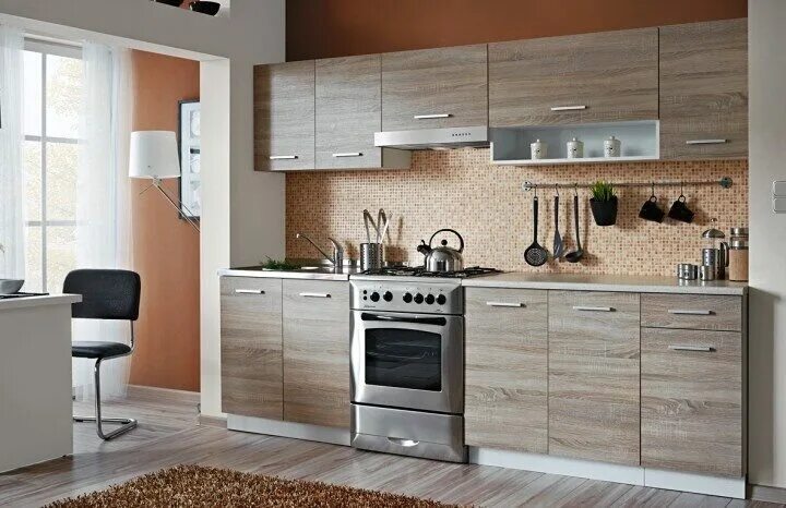 Кухонный гарнитур дуб фото Кухня из дерева 28