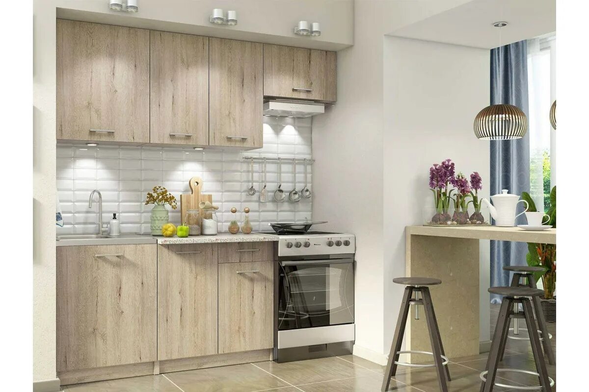 Кухонный гарнитур дуб фото Кухонный гарнитур Бланка 10027944 купить с доставкой в Санкт-Петербурге, цена 12