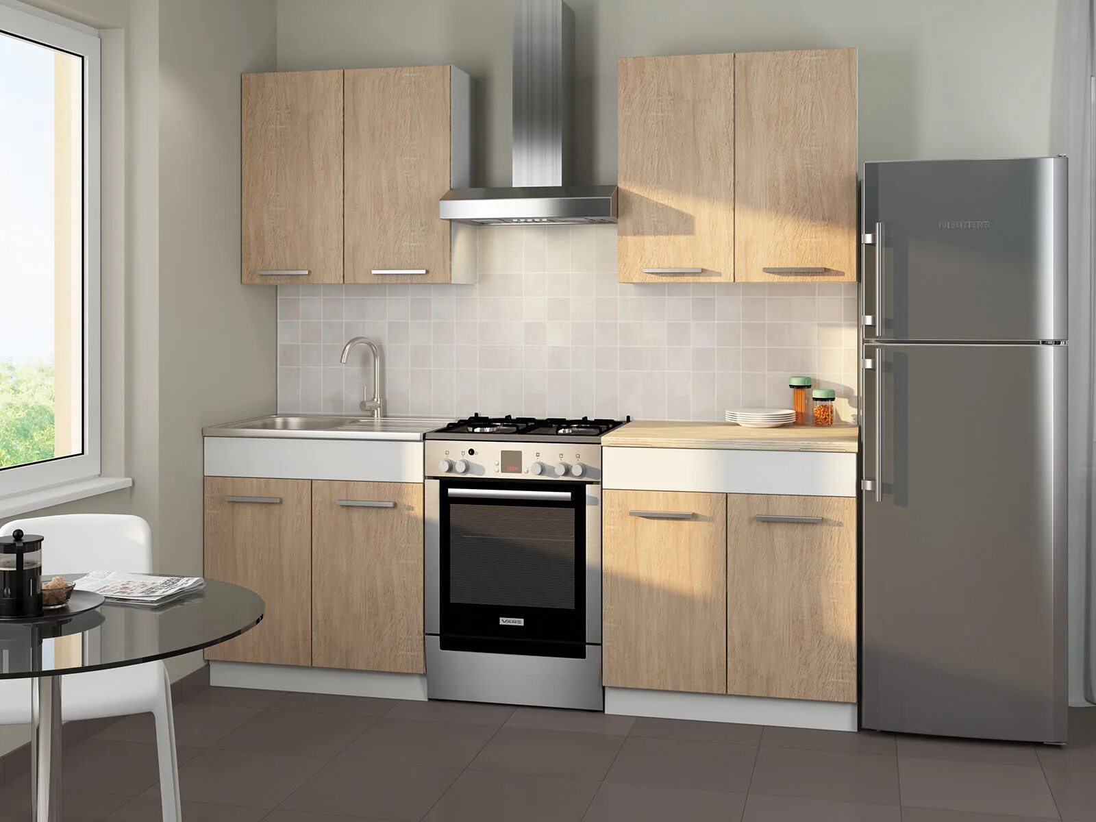 Кухонный гарнитур эконом фото Кухонный гарнитур Алиса 2 (готовая композиция) - Купить недорого по ценам от про