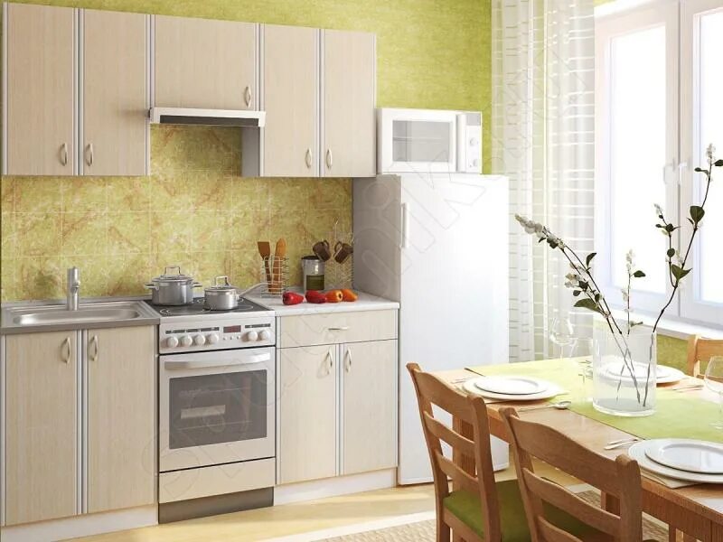 Кухонный гарнитур эконом фото Кухонный гарнитур прямой Вита / Мебельная фабрика "Спутник", г. Химки