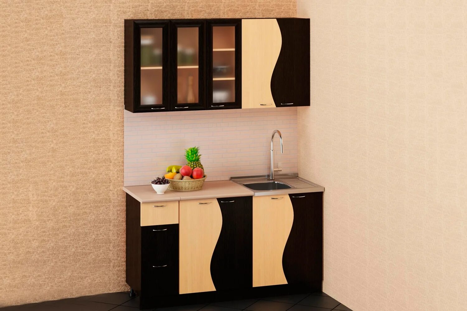 Кухонный гарнитур эконом фото Кухонный гарнитур Волна КХ-07 - купить с доставкой, цена в Первый Гипермаркет Ме