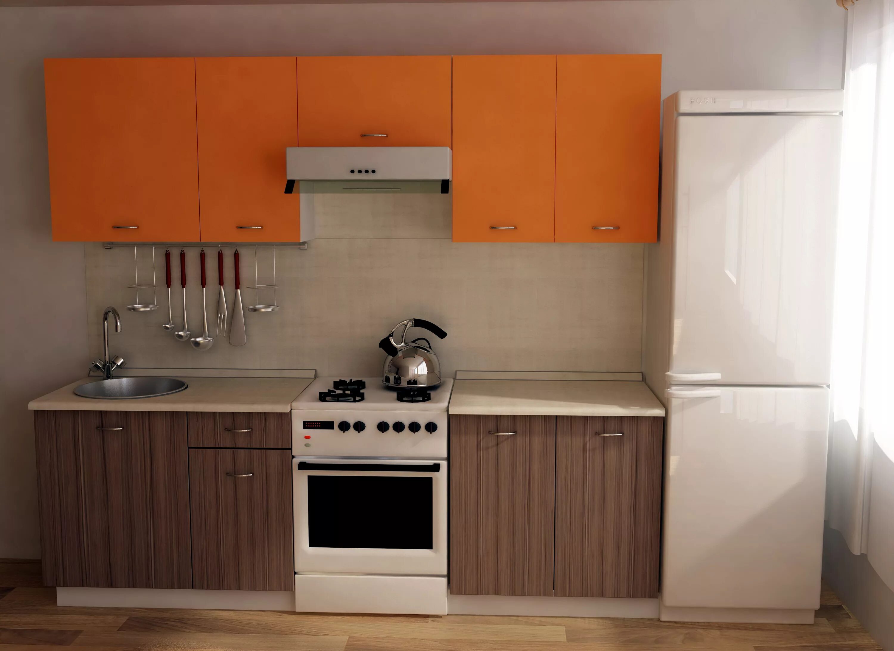 Кухонный гарнитур эконом фото Кухонный гарнитур "МОРКОВКА" - Мебельная торговая площадка Mebel196.RU