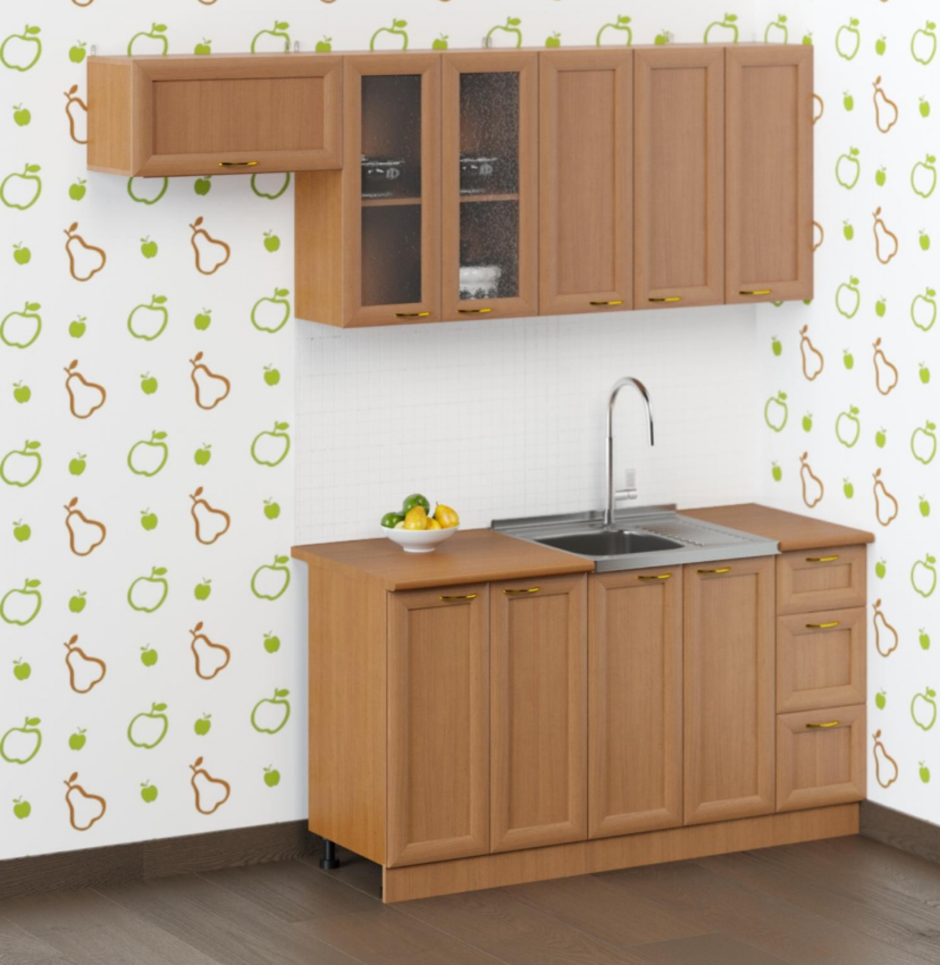 Кухонный гарнитур эконом фото Кухня "Рио" ЛДСП 1,6 по цене 22850 ₽ купить в Томске