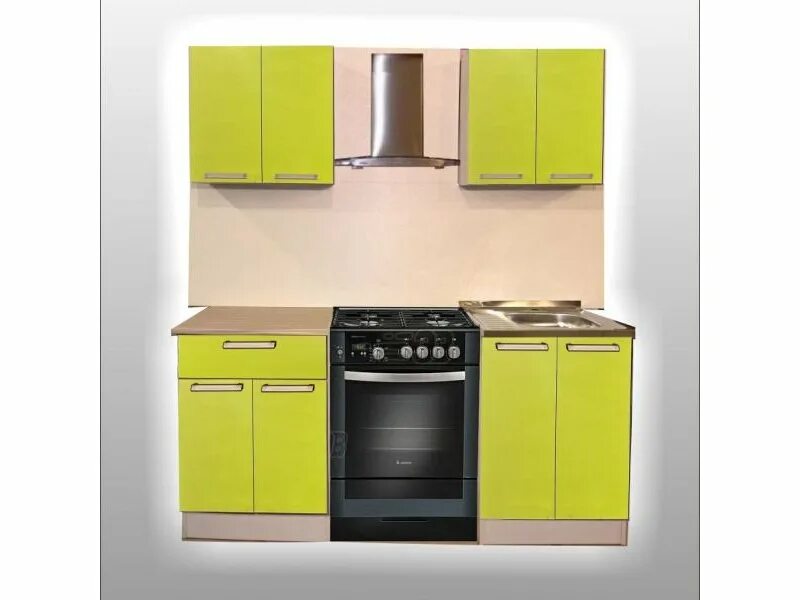 Кухонный гарнитур эконом фото Кухня Эконом Лайм / Мебельная фабрика "SPSМебель", г. Волжский