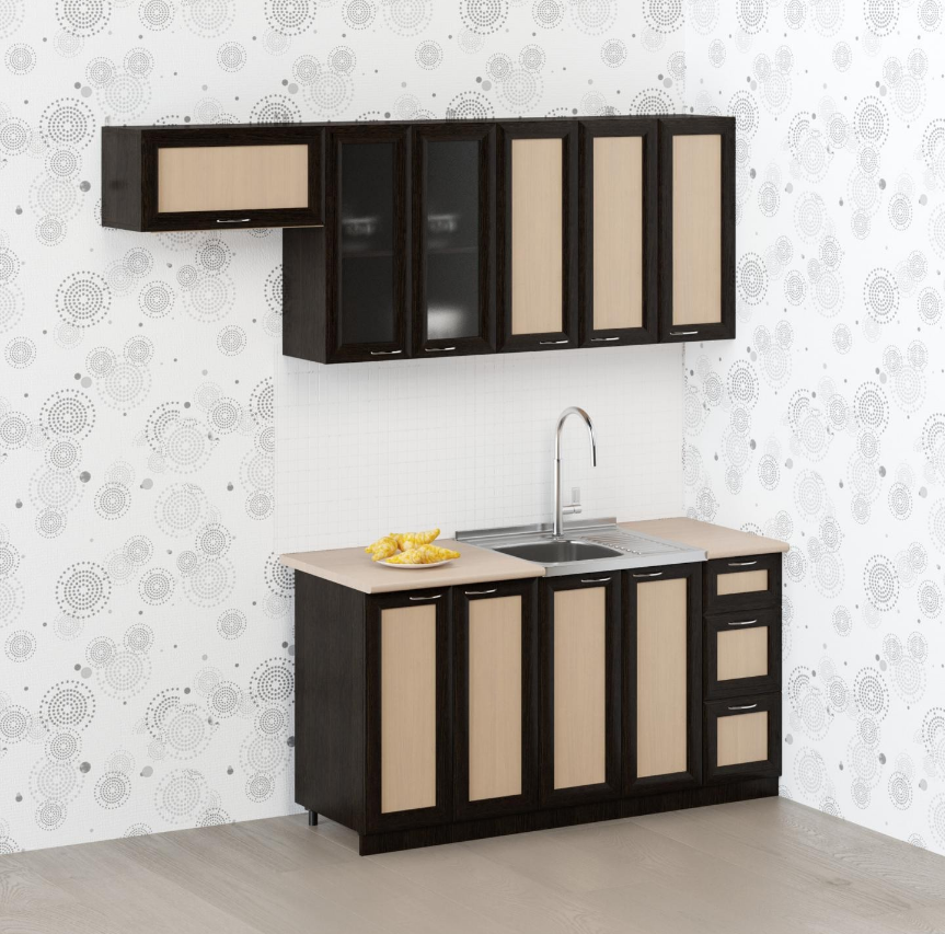 Кухонный гарнитур эконом фото Кухня "Рамочная" по цене 26397 ₽ купить в Томске