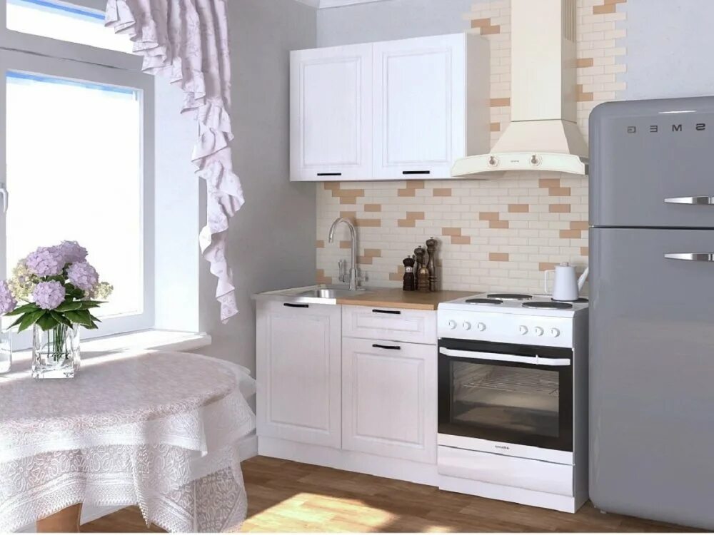 Кухонный гарнитур фото 2024 белый Кухонный гарнитур 16 Белый Вегас 1000 мм купить недорого