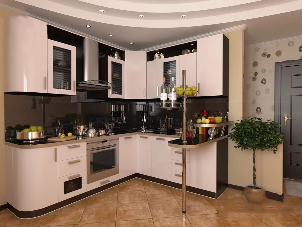 Кухонный гарнитур фото дизайн угловые Кухонный гарнитур с барной