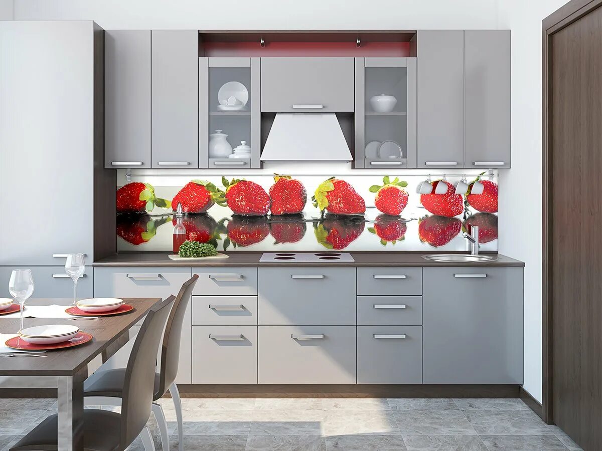 Кухонный гарнитур фото фартук Фартук из пластика с фруктами для кухни - 87 фото