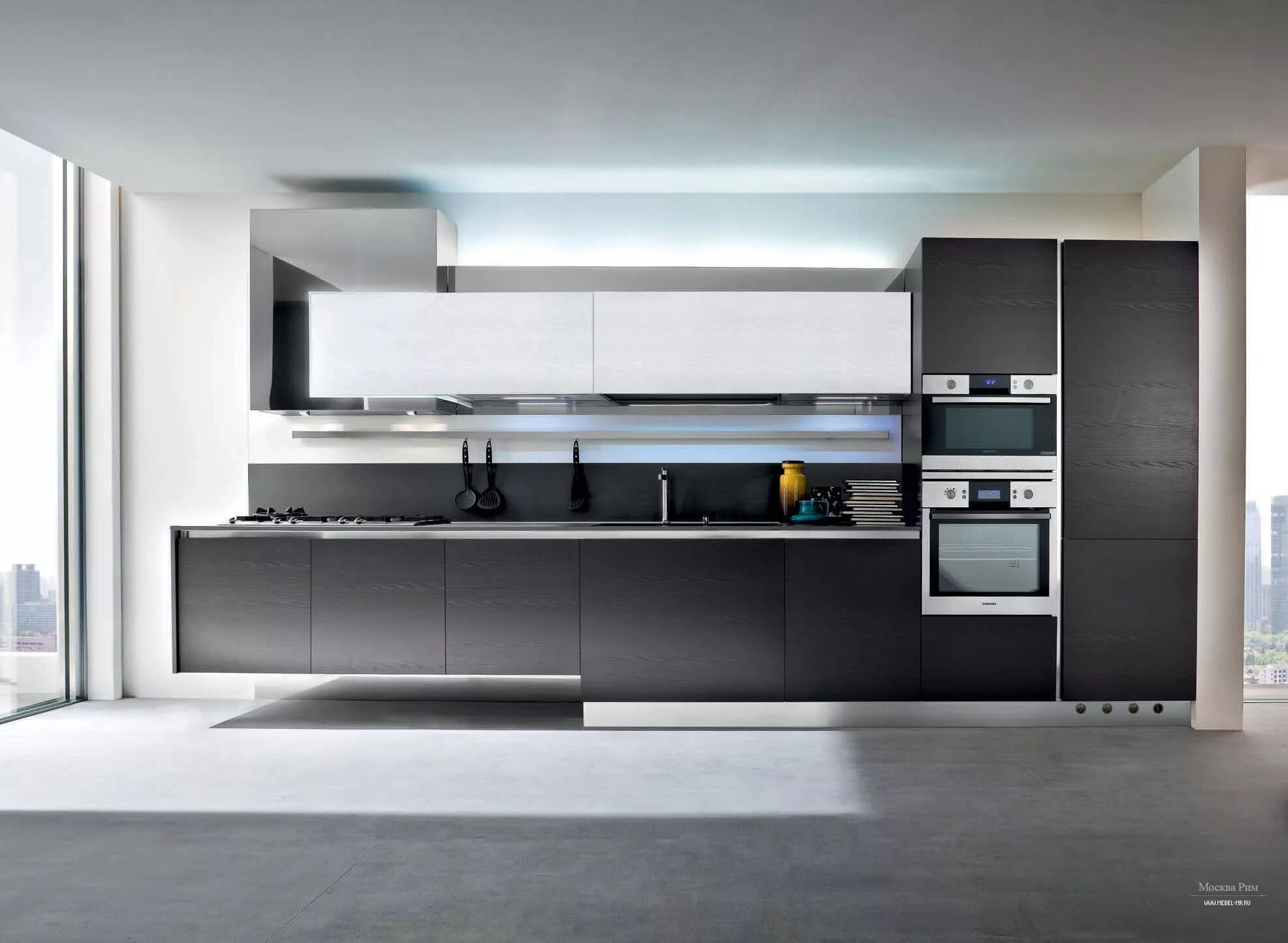 Кухонный гарнитур фото современный дизайн прямая Итальянские кухни в стиле модерн 89 фото