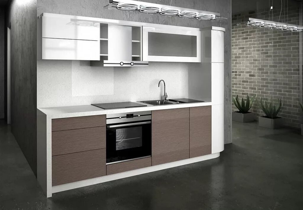 Кухонный гарнитур фото современный дизайн прямая Кухня МДФ 122 заказать недорого в Москве - 1Кухонный