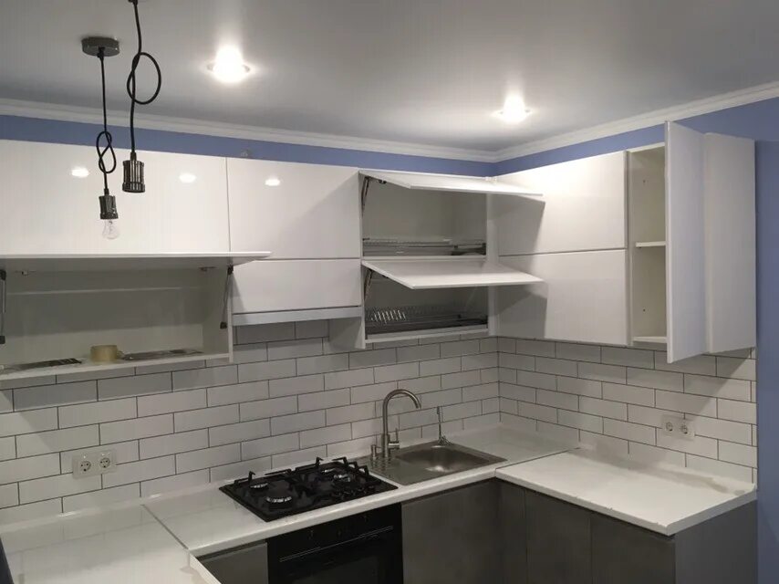 Кухонный гарнитур фото стерлитамак Кухня из пластика ПЛ-009 на заказ по цене от 110700 ₽ в Москве - "Пластик Кухни"