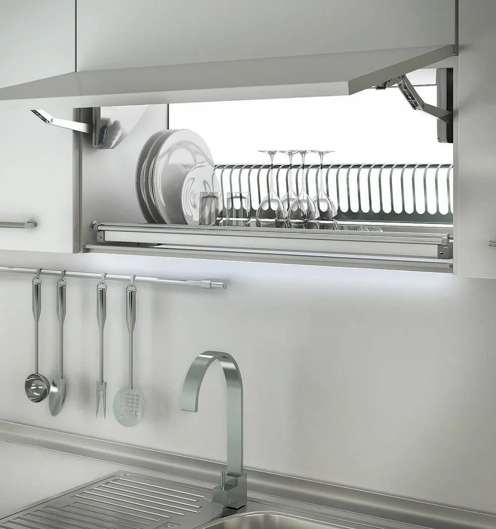 Кухонный гарнитур фото сушилка Сушка одноуровневая с поддоном 564*260, нерж. сталь