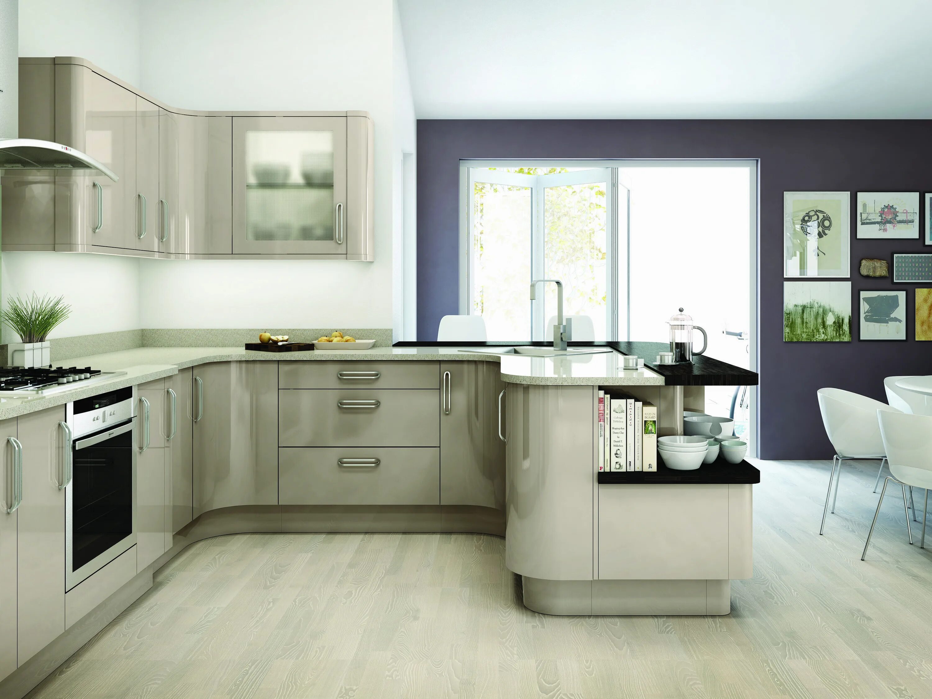Кухонный гарнитур фото светлые тона Modernise your kitchen with elegant vinyl and foil wrapped doors. Available in a