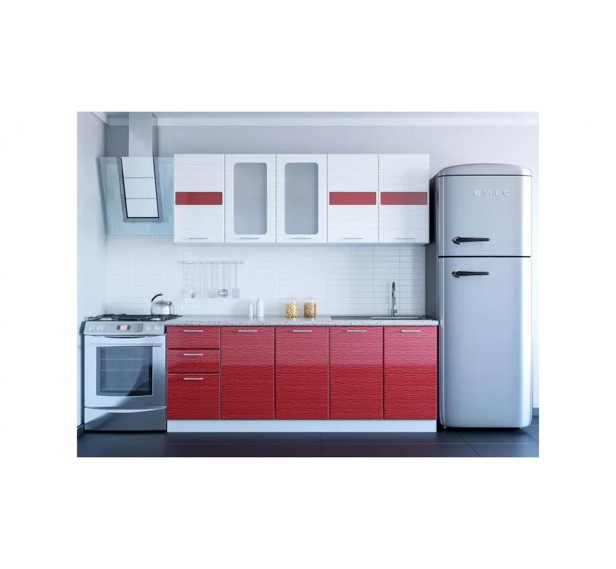 Кухонный гарнитур гамма фото Кухонный гарнитур Гамма Красный дождь 2,0