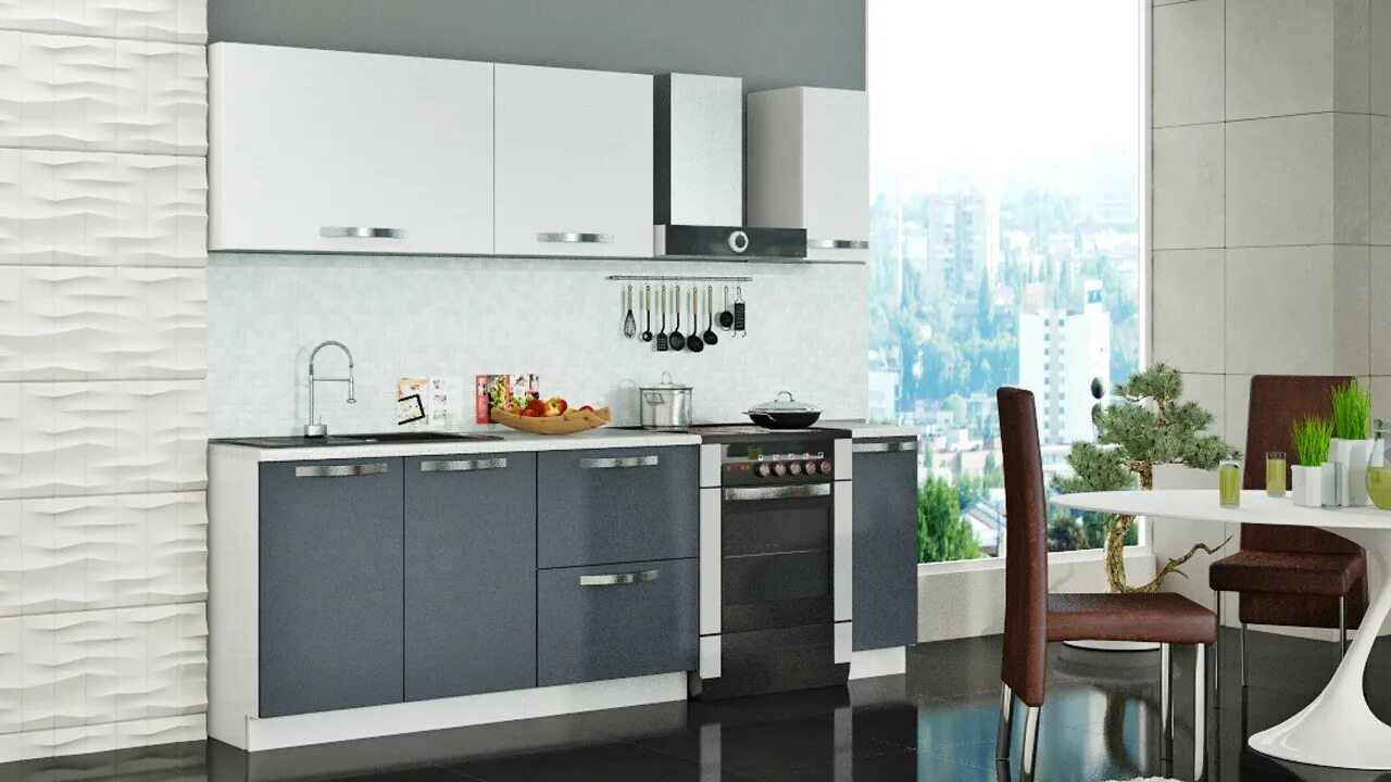 Кухонный гарнитур графит фото Кухонный гарнитур стандартный набор "Графит" - купить по лучшей цене в интернет-