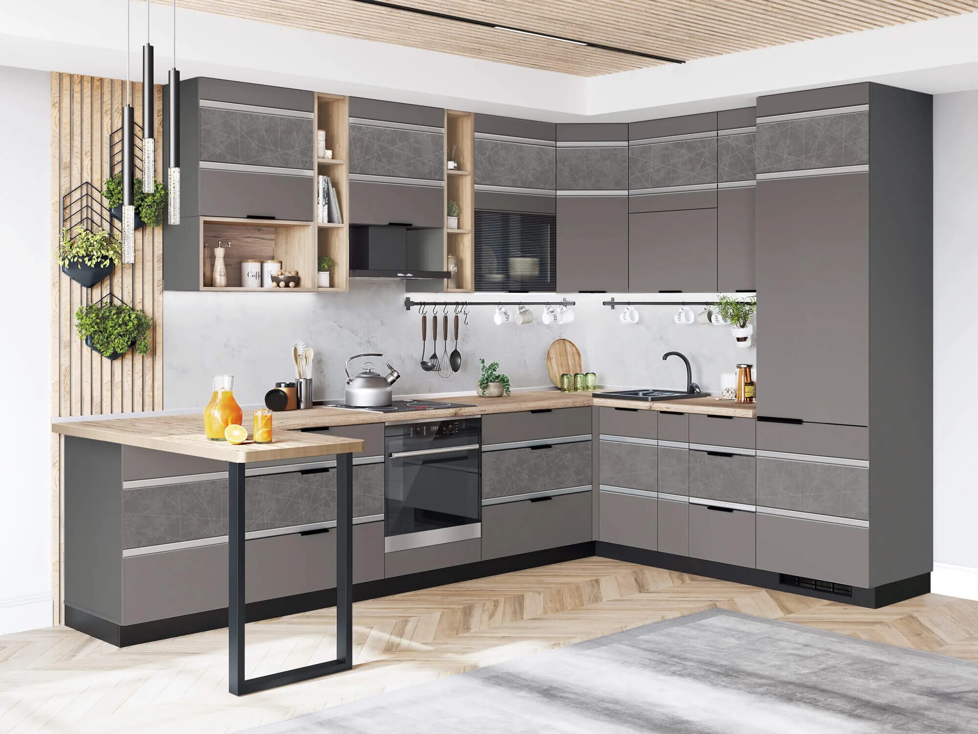 Кухонный гарнитур грейс угловой фото Кухонный гарнитур угловой "Грейс" 4