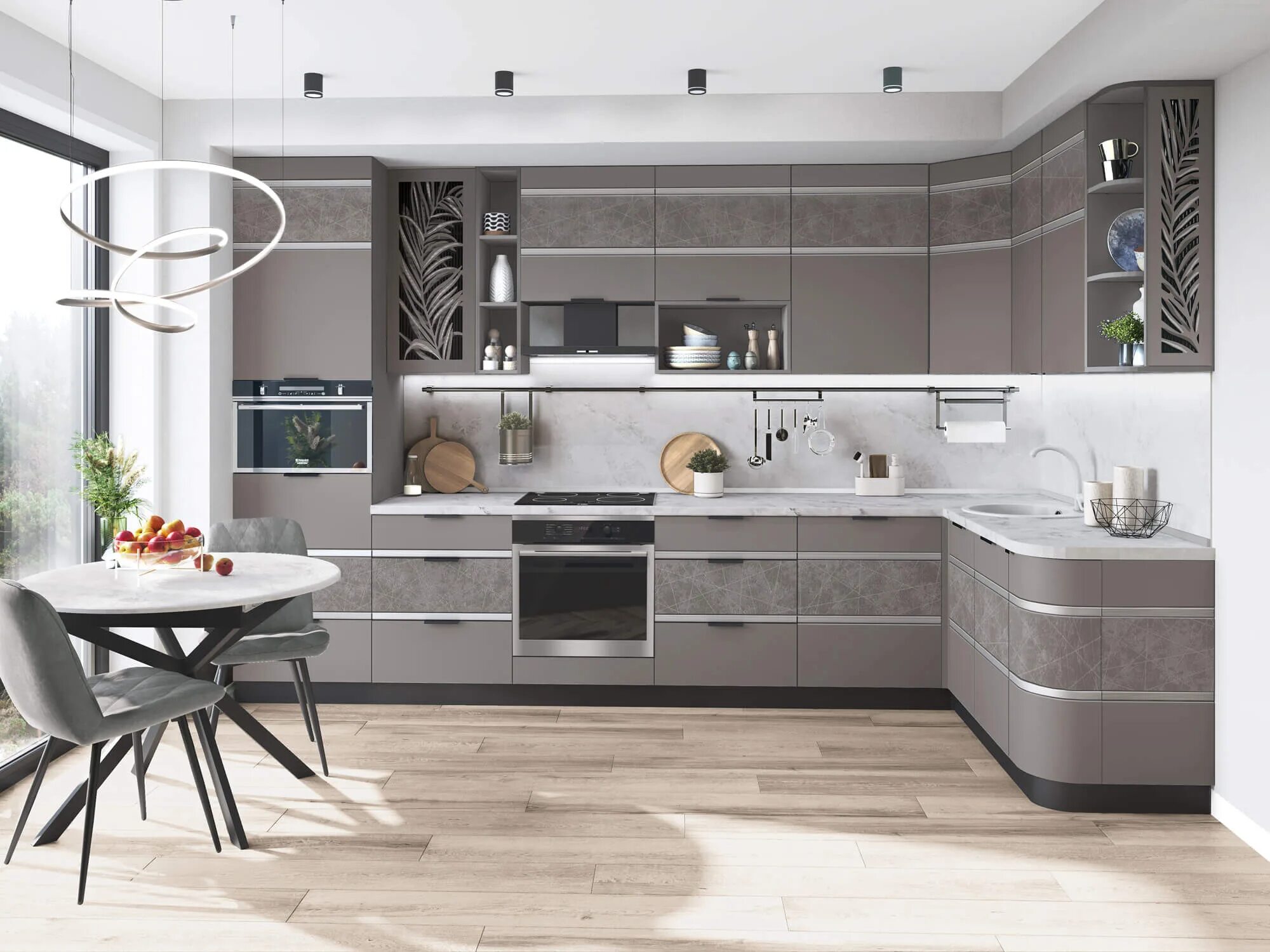 Кухонный гарнитур грейс угловой фото Кухонный гарнитур угловой "Грейс" 3