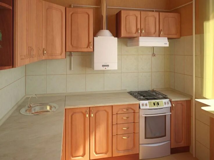 Кухонный гарнитур хрущевка с колонкой дизайн фото дизайн маленькой кухни - Поиск в Google