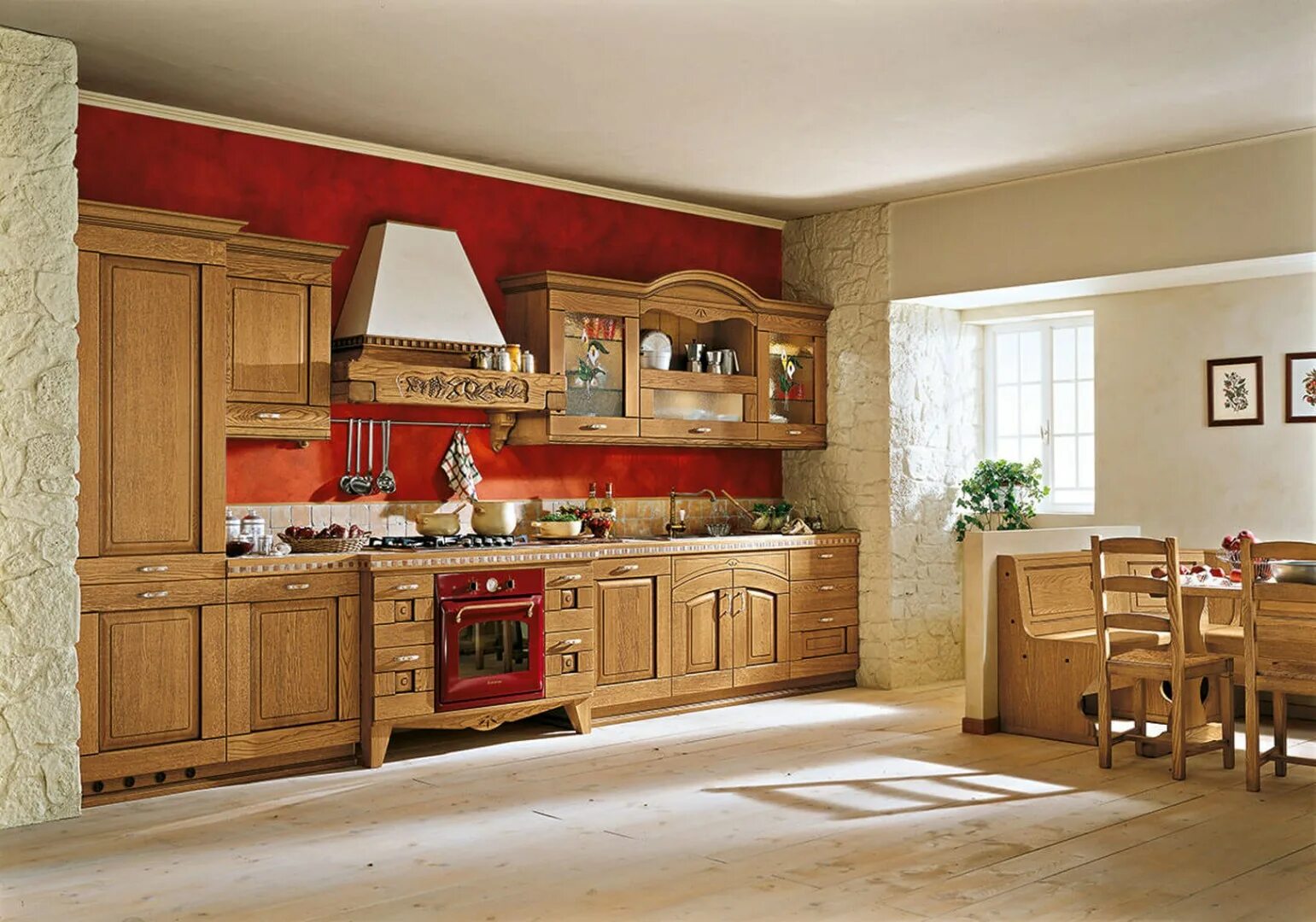 Кухонный гарнитур из дерева фото Кухня Модаса купить по цене 349 390 руб. с профессиональной сборкой и доставкой 