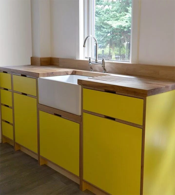 Кухонный гарнитур из фанеры фото Pin by David Kleynjans on House Plywood kitchen, Kitchen cabinets, countertops, 