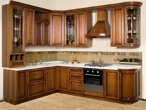 Кухонный гарнитур из массива дерева фото кухня 013 массив - купить в Уфе, цена 13700000.00 руб - Салон мебели Апогей