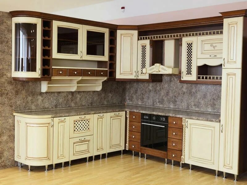 Кухонный гарнитур из массива дерева фото Кухня массив модель № 4 32 200 руб. п.м - Компания ПроМебель