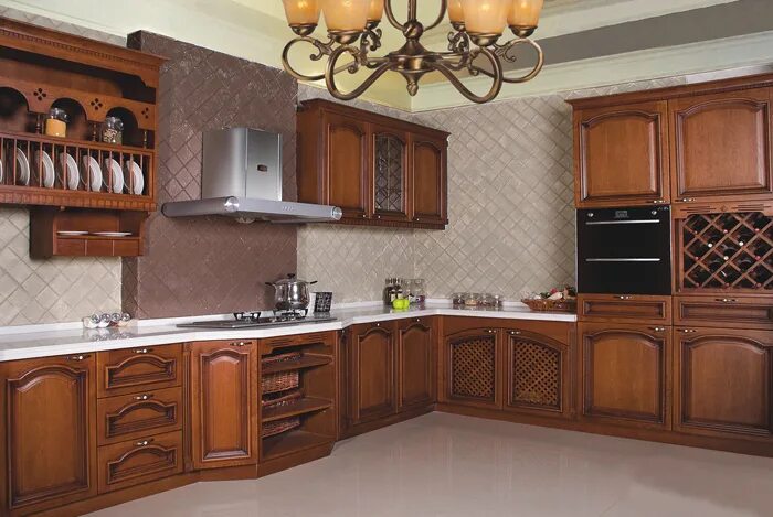 Кухонный гарнитур из массива дерева фото Новые Товары 2015,Простой Деревянный Кухонный Шкаф/кухонный Шкаф Из Массива Дере