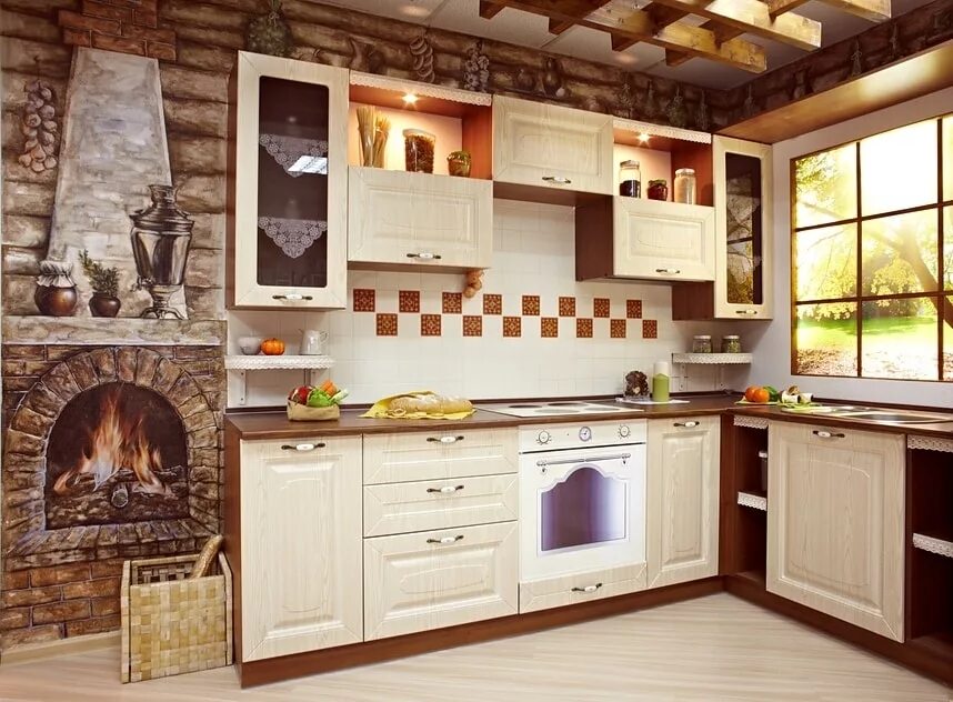 Кухонный гарнитур кантри фото Кухня Кантри светлая на заказ напрямую от производителя. Бесплатный дизайн-проек