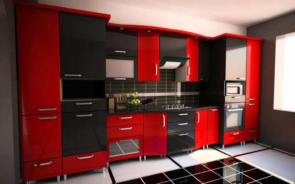Кухонный гарнитур картинки фото 501 Custom Kitchen Ideas for 2018 (Pictures) Rote küche, Küche schwarz, Schrank 