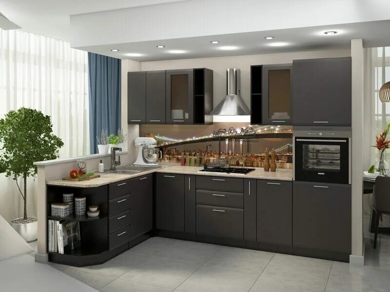 Кухонный гарнитур картинки фото дизайн Кухни венге - купить от производителя в Москве