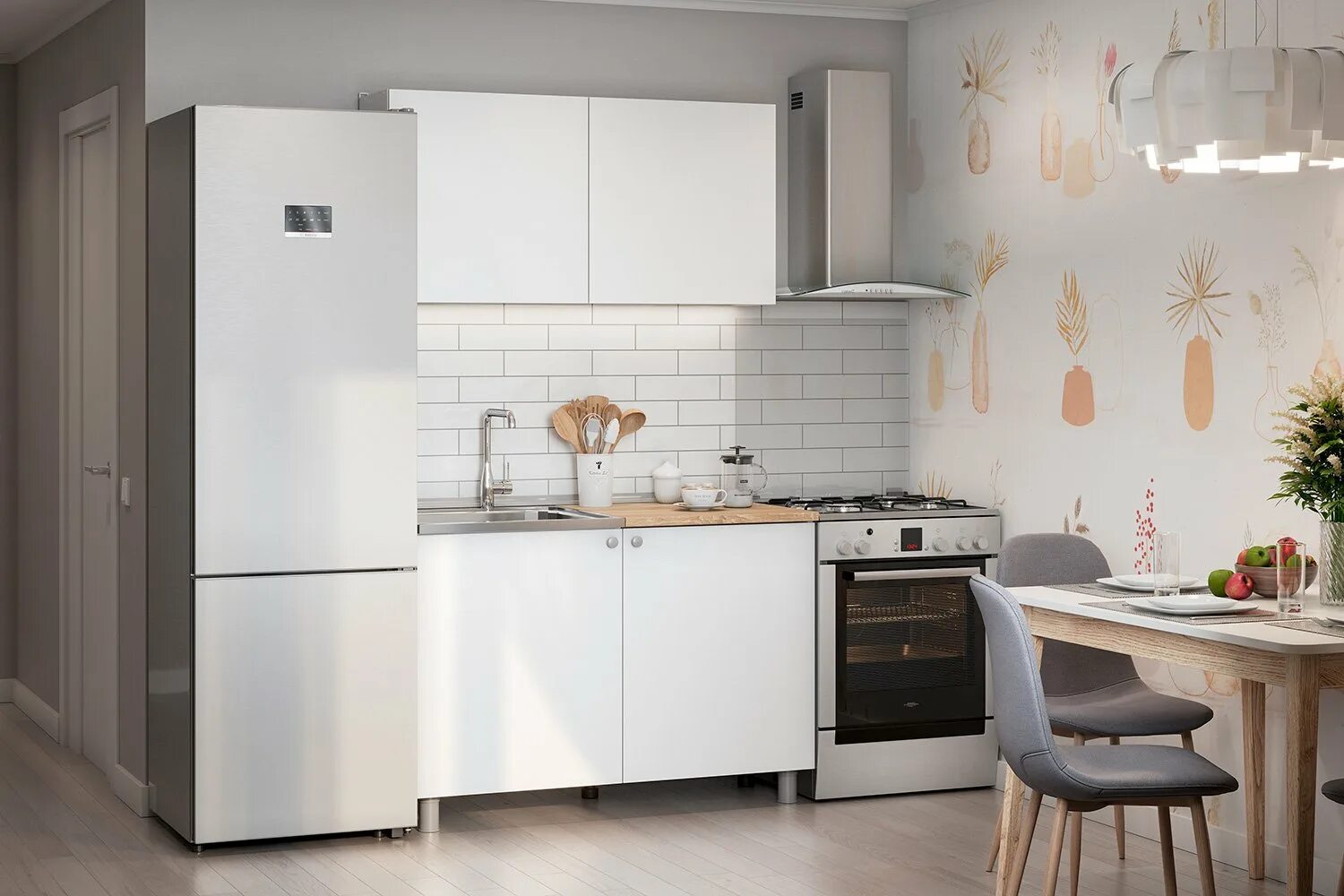 Кухонный гарнитур кг8 светофор фото Кухонный гарнитур КГ-5 серия 2 00-00112025, 1,2 м, белый текстурный/дуб сонома 1