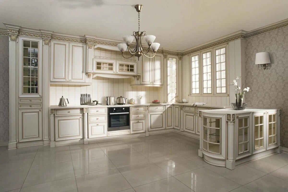 Кухонный гарнитур классика фото Кухонный гарнитур Маттео купить по цене 548 830 руб. с профессиональной сборкой 