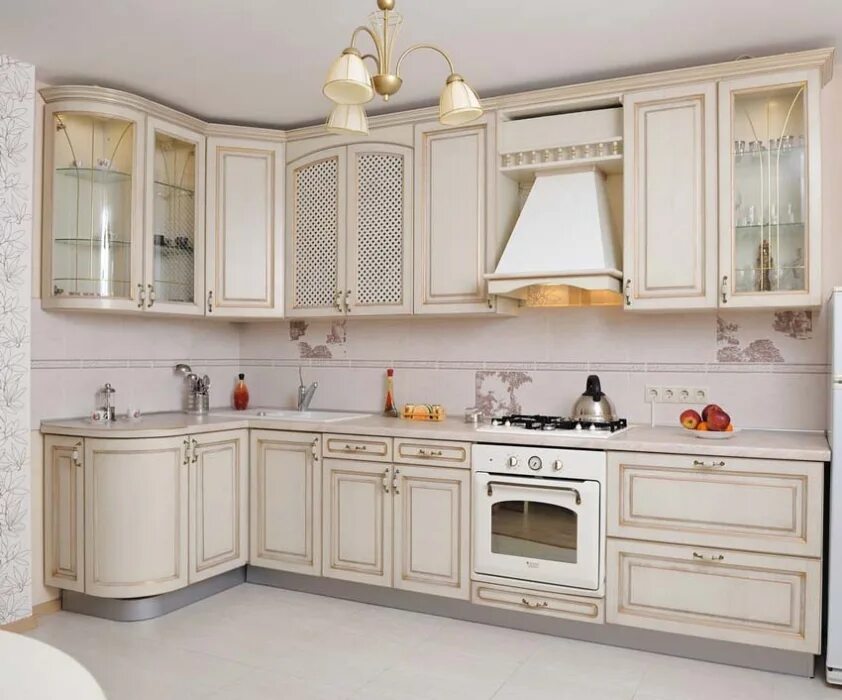 Кухонный гарнитур классика светлая фото Кухня "Злата - 1" - Салон белорусской мебели "Классика"