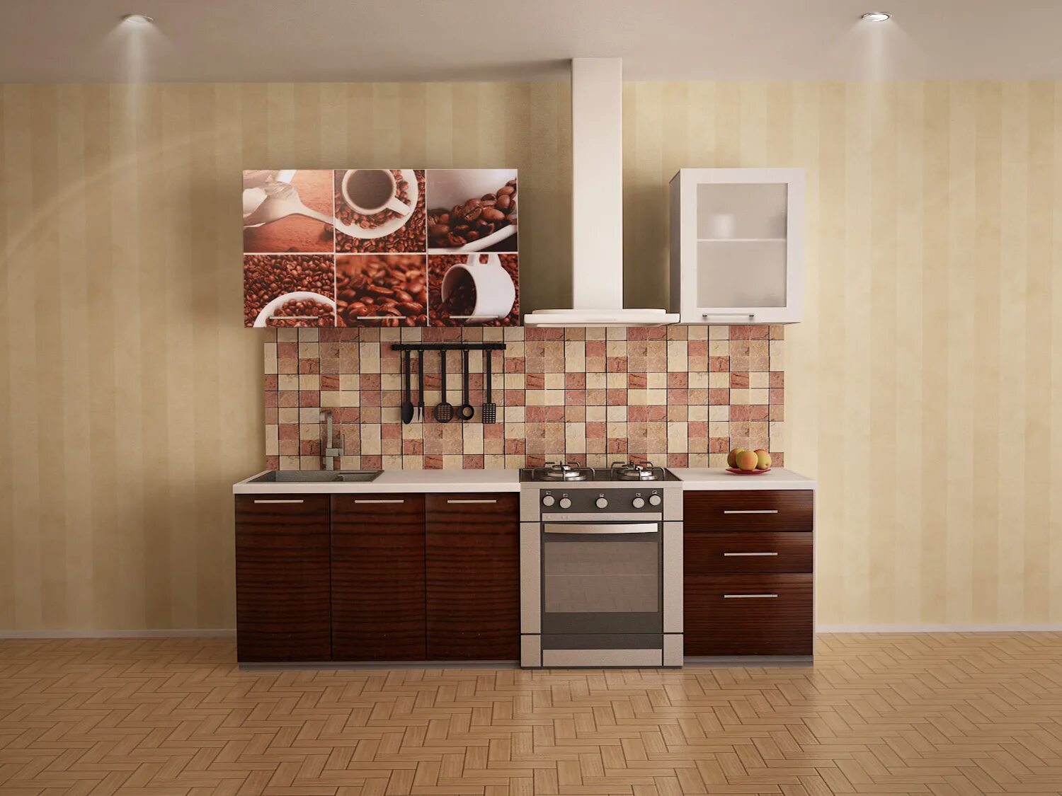 Кухонный гарнитур кофе фото Кухни 1,6 м. кухни