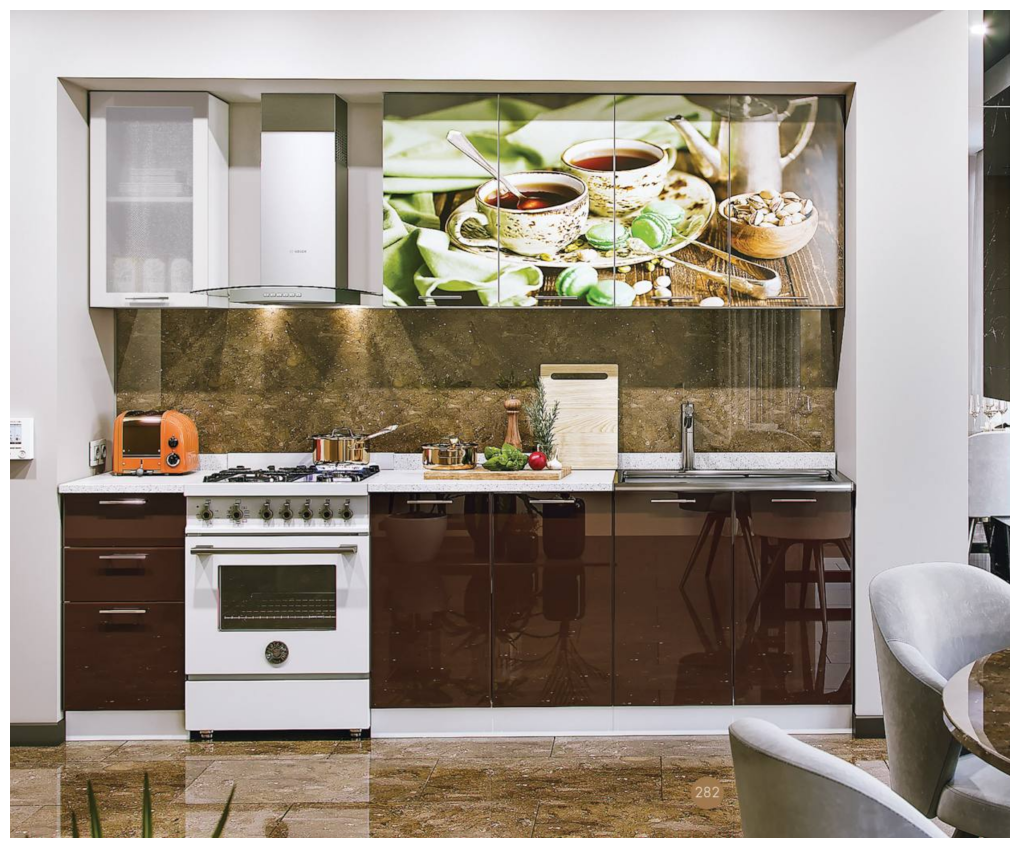 Кухонный гарнитур кофе фото Кухня с фотопечатью МДФ Черный Чай 2,0м Миф-мебель - купить по выгодной цене на 