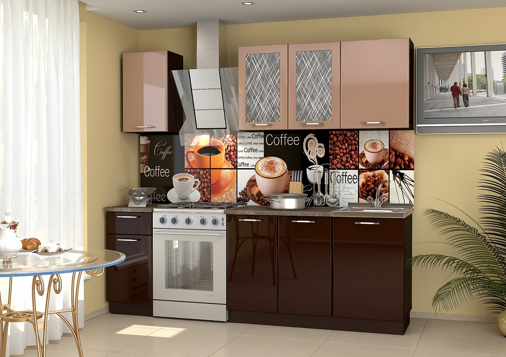 Кухонный гарнитур кофе фото Кухни цвета капучино