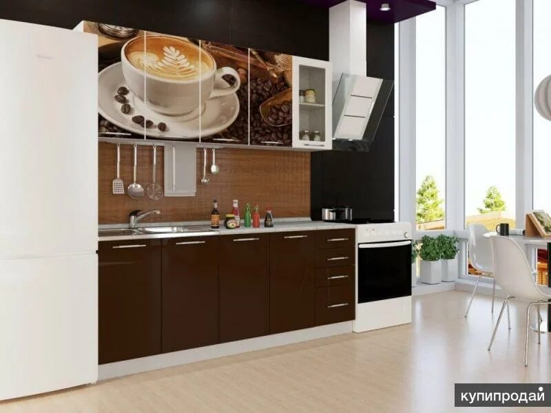 Кухонный гарнитур кофе фото Кухонный гарнитур/Кухня "Фотопечать" в Перми