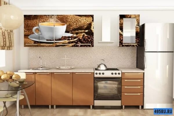 Кухонный гарнитур кофе фото Кухонный гарнитур "Кофе" с фотопечатью в г. Москва - бесплатные объявления на 49