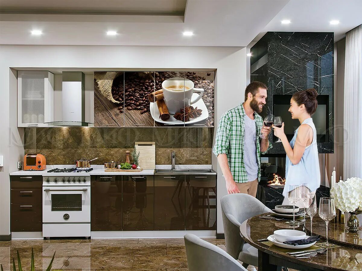 Кухонный гарнитур кофе фото Кухонный гарнитур Кофе (1.6/1.7/1.8/2.0 м) купить, цена в Екатеринбурге